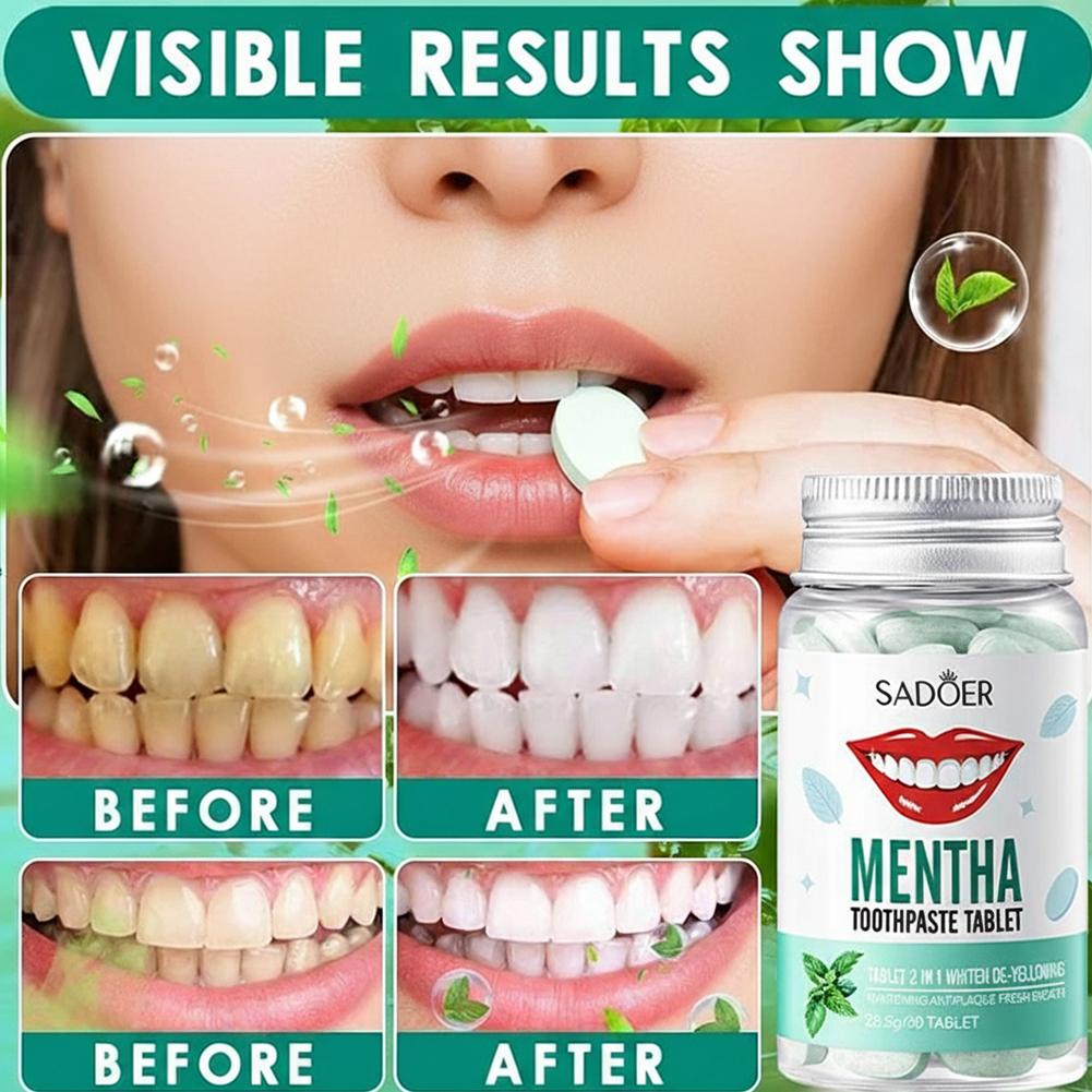 Teeth Whitening Filter - Nane Aromalı Katı Diş Macunu Tabletleri