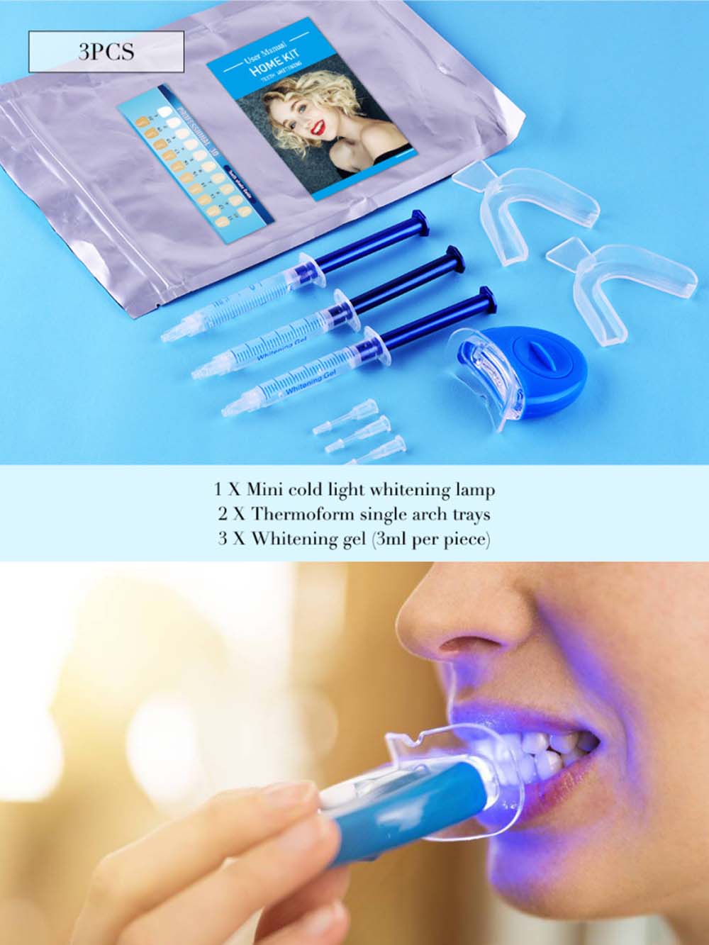 En kaliteli peroksit diş beyaz - Teeth Whitening Light Kit incelemesi ve fiyatı