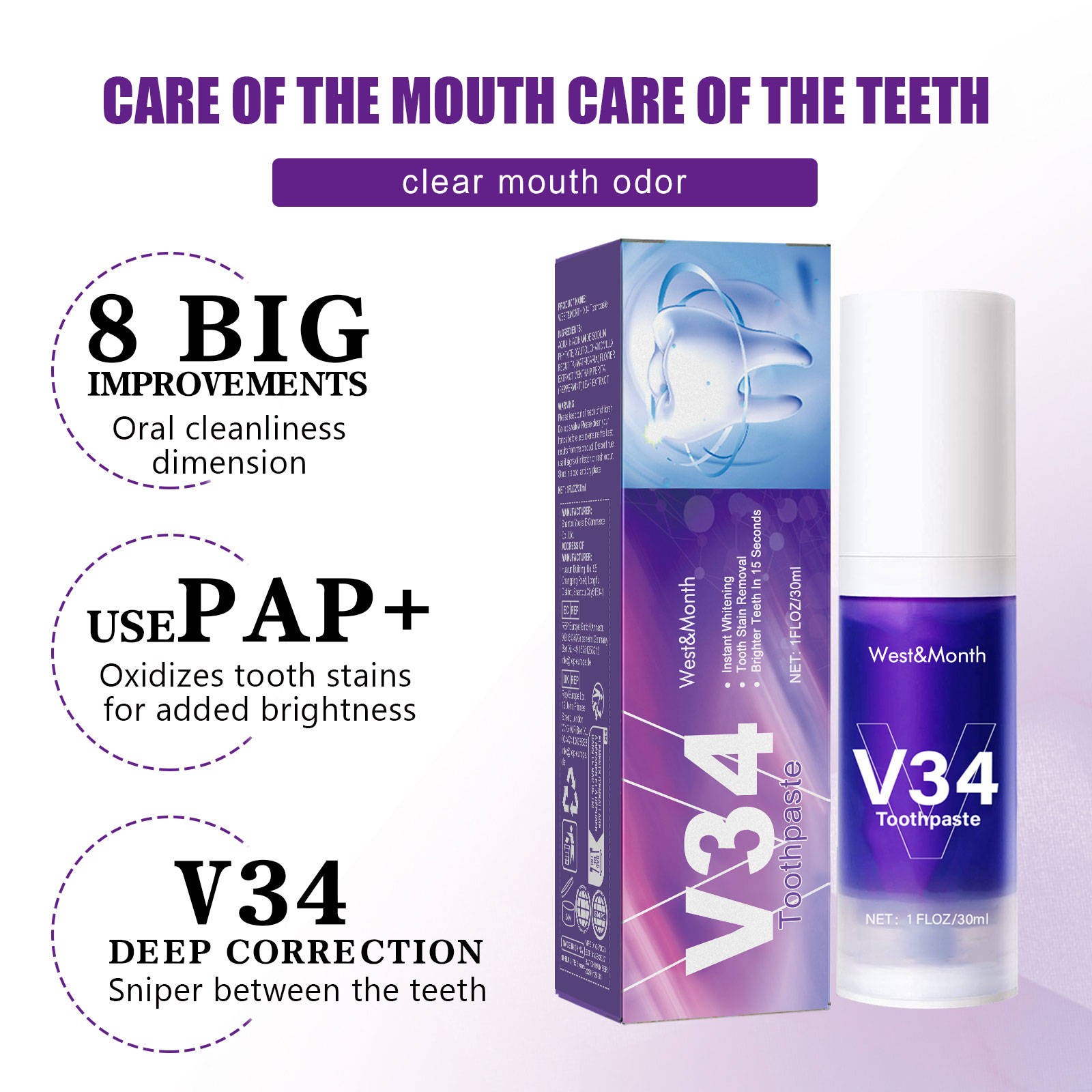 V34 Diş Beyazlatıcı Diş Macunu - Teeth Whitening Crest incelemesi ve fiyatı